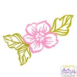 Flower with Three Leaves svg cut file