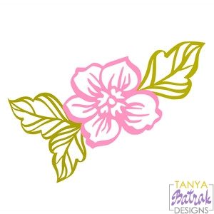 Download Flower with Three Leaves svg file