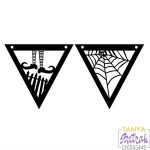 Halloween Banners with Cobwebs svg cut file
