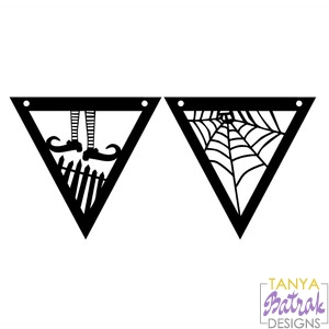 Download Halloween Banners with Cobwebs svg cut file for Silhouette ...