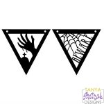 Halloween Banners with Zombi's Hand & Cobwebs