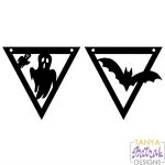 Halloween Banners with the Ghosts and the Bat svg cut file