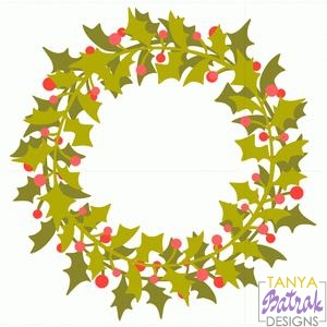 Holly Wreath svg cut file