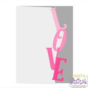 Love Shaped Folded Card svg cut file