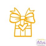 Present Box with Heart svg cut file