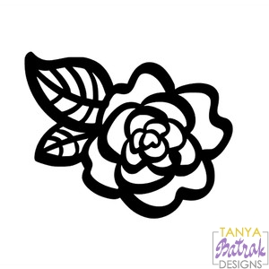 Rose And Leaves svg cut file