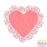 Rose Heart Doily svg cut file