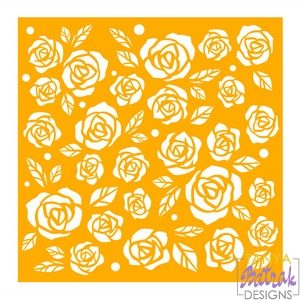 Roses Background Stencil