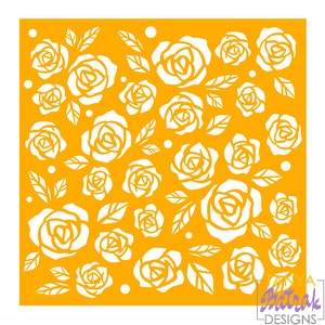Roses Background Stencil svg cut file