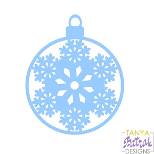 Snowflake Ornament on Christmas Ball svg cut file