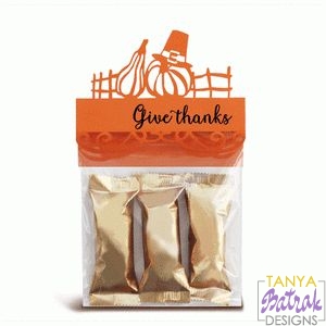Thanksgiving Bag Topper Give Thanks svg cut file