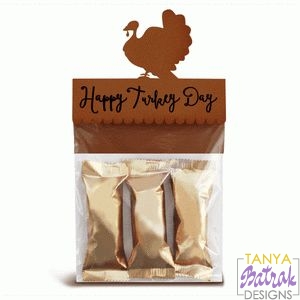 Thanksgiving Bag Topper Happy Turkey Day svg cut file