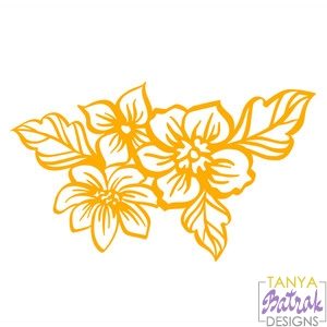 Download Three Flowers Leaves Svg File