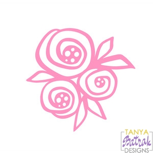 Three Simple Roses Bouquet svg cut file