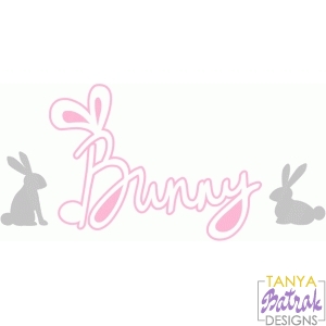 Bunny Title svg cut file
