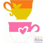 Cups with Heart svg cut file