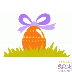 Easter Egg In The Grass svg cut file for Silhouette, Sizzix, Sure Cuts