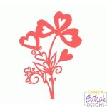 Flourish Hearts Bouquet svg cut file