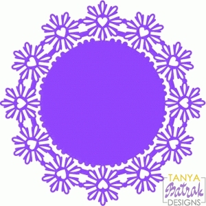 Flower Doily with Harts svg cut file