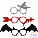 Halloween Photo Booth Props 3 Glasses svg cut file