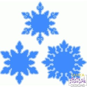 Layered Snowflakes Set