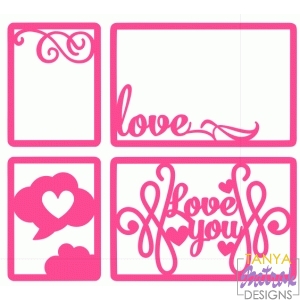 Download Love Cards svg cut file for Silhouette, Sizzix, Sure Cuts A Lot, Cricut