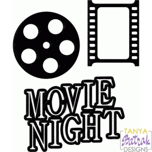 Download Movie Night svg cut file for Silhouette, Sizzix, Sure Cuts ...