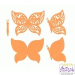 Orange Butterflies Set svg cut file