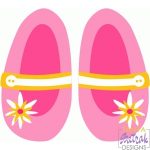 Pink Baby Shoes svg cut file