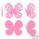 Pink Butterflies Set svg cut file
