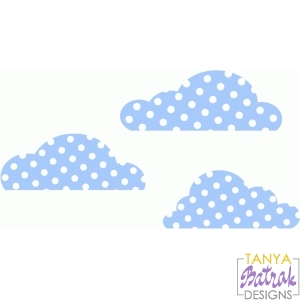 Polka Dot Clouds svg cut file