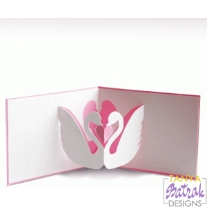 Pop Up Card With A Swan svg cut file