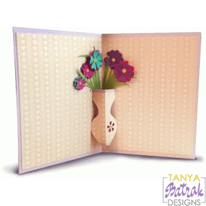 Download Pop Up Card With Vase svg cut file for Silhouette, Sizzix ...