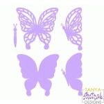 Purple Butterflies Set svg cut file