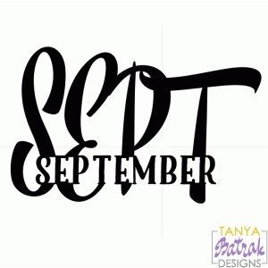 September svg cut file