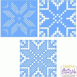 Snowflake Stitched Patterns svg cut file