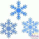 Snowflakes 3 designs svg cut file