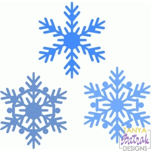 Snowflakes 3 designs svg cut file