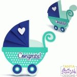Baby Carriage Card svg cut file