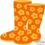 Flower Rubber Boots svg cut file