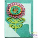 Folded Card With Flower svg cut file