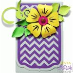 Folded Card With Flower svg cut file