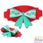 Heart Bow Tag svg cut file
