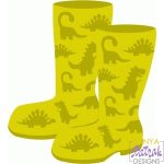 Rubber Boots With Dinosaurs svg cut file