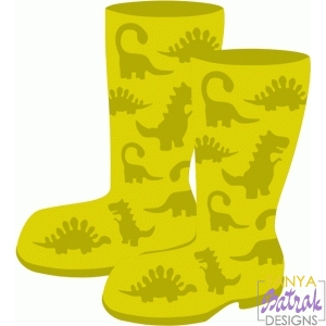 Rubber Boots With Dinosaurs