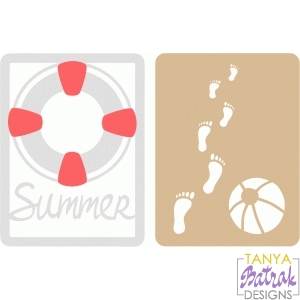 Summer Cards Trace on Sand