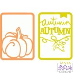 Cards Autumn svg cut file