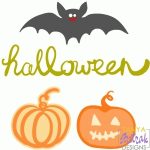 Halloween Pumpkins and Bat svg cut file