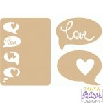 Love Card And Speech Bubbles