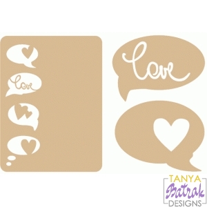 Love Card And Speech Bubbles svg cut file